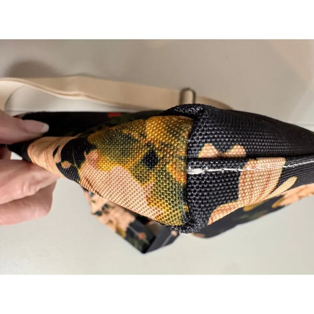 Dachee laptop bag floral canvas pockets thin lightweight padded handles & strap